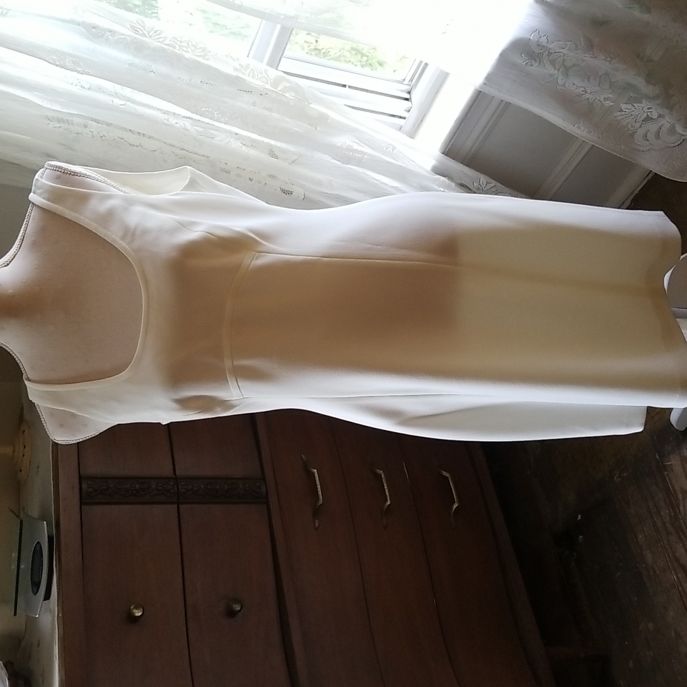 NWOT Tahari 2pc tank dress and jacket in Ivory. Sz. 10 - Picture 4 of 6